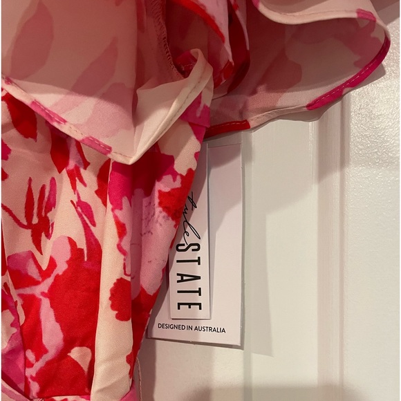 NWT Style State Pink Floral Print Midi  dress with Asymmetrical hem Size:8 - Picture 8 of 13